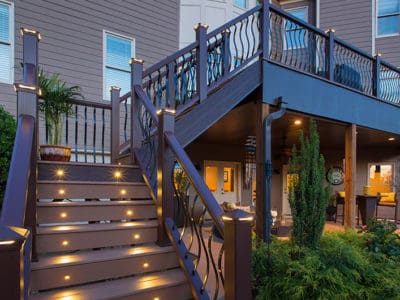 Lighting accents on stairs and railings