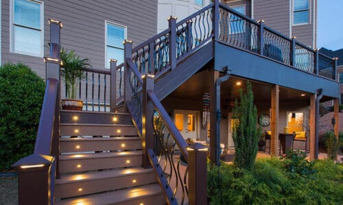 Lighting accents on stairs and railings