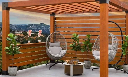 Wood Pergola with privacy