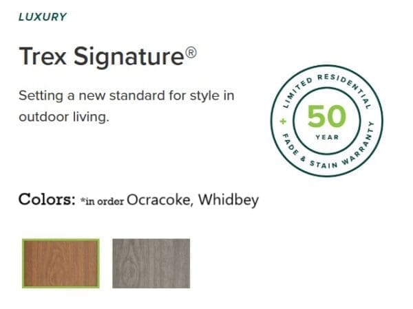 trex signature decking brand